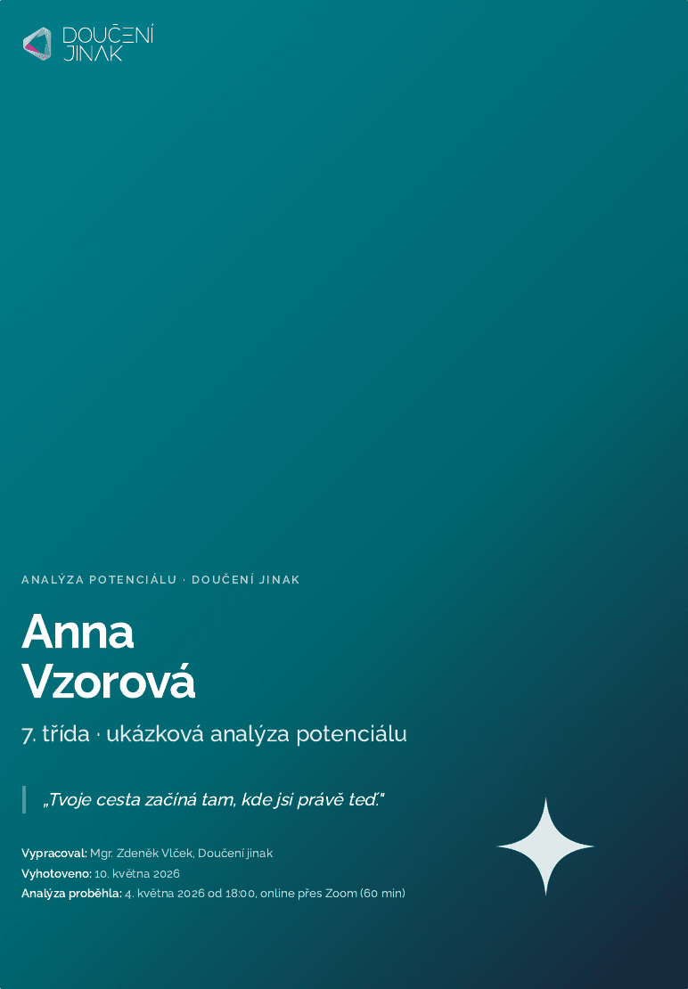Titulní strana ukázkové zprávy z analýzy potenciálu