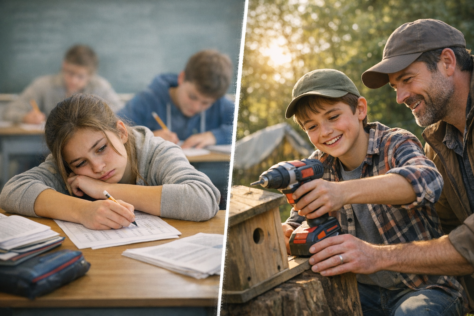 obrázek k článku: Škola vás připraví jen na testy. My na život.